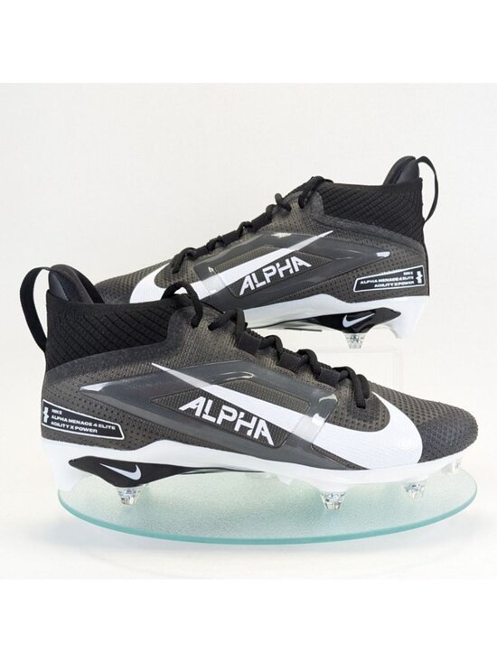 Nike Alpha Football Cleats Mens 11.5 Black White Molded Spikes Shoes HF4550-001 main image 5
